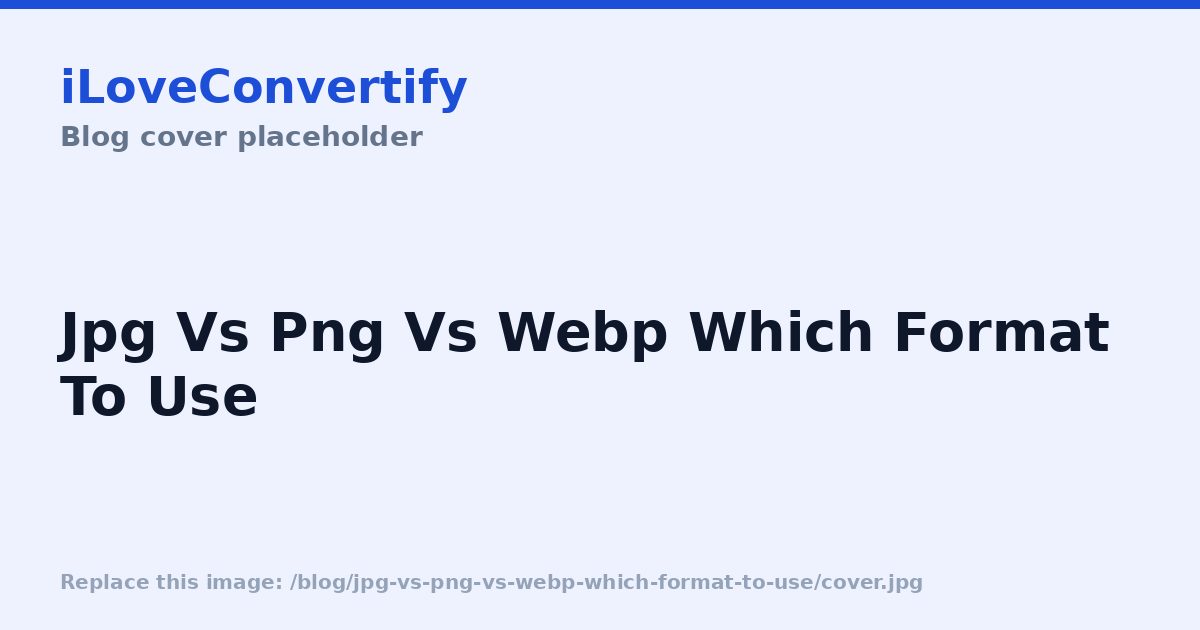 JPG vs PNG vs WebP: Which Image Format Should You Use?