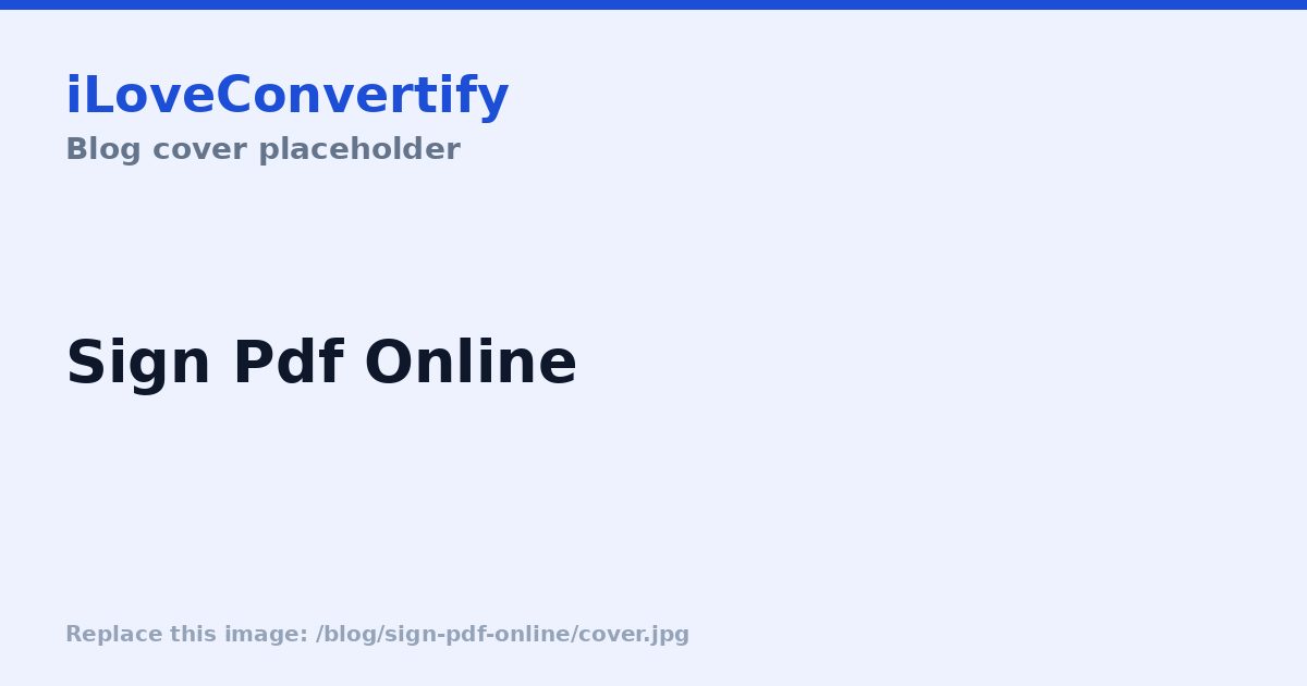 How to Sign a PDF Online