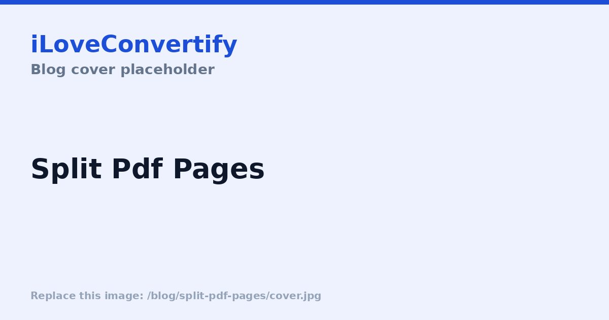 How to Split a PDF Into Separate Pages